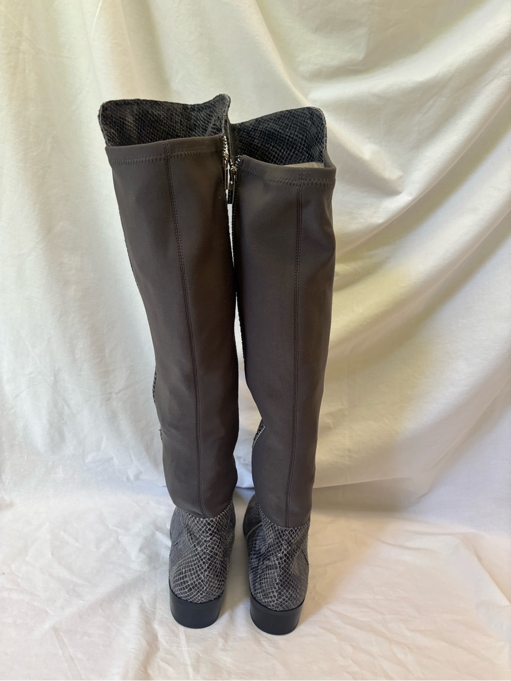 Michael Kors Gray Snake Leather Over Knee Riding Boots size 9 - Picture 8 of 9